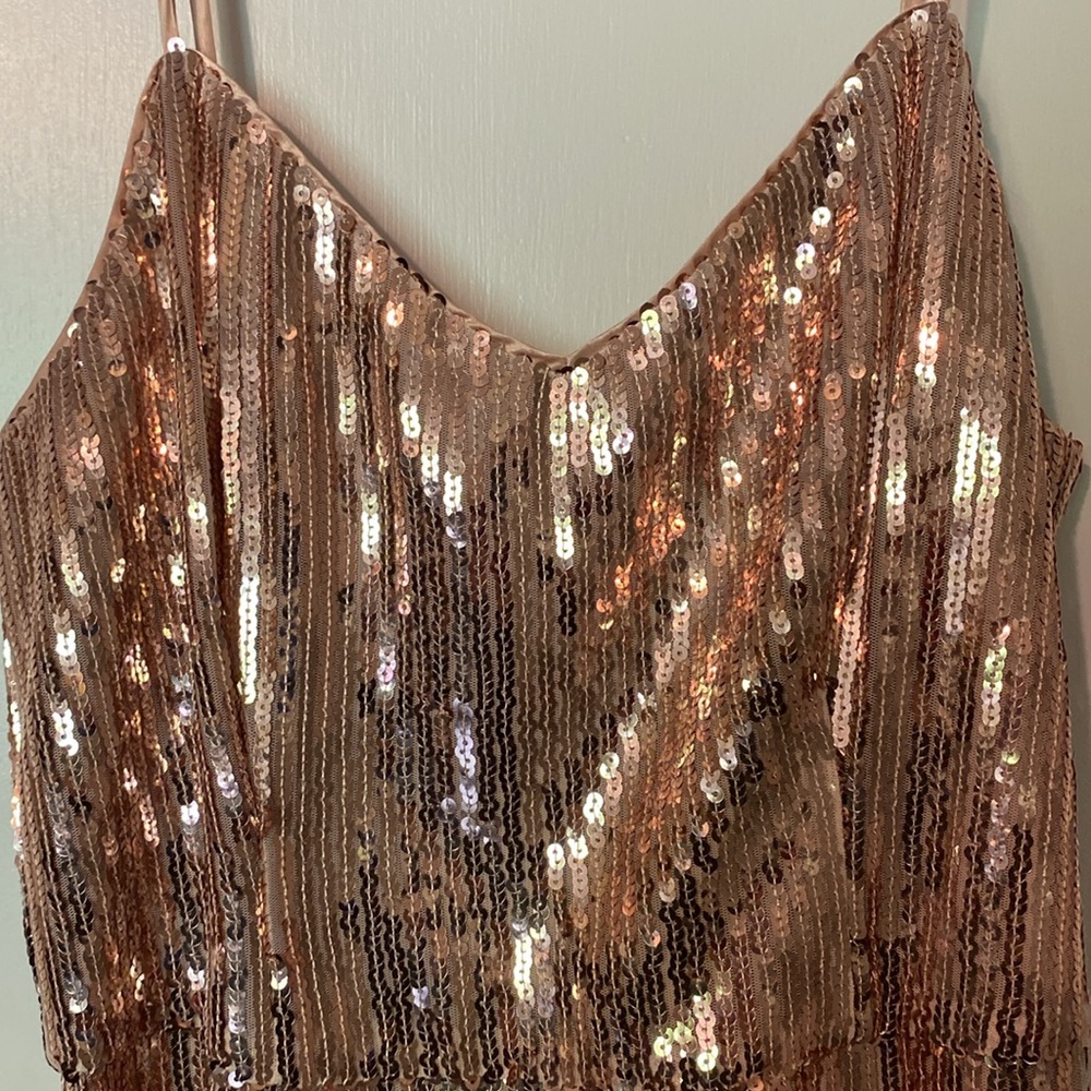 Laundry by Shelli Segal Sequin cocktail dress with sequin fringe - Picture 2 of 6